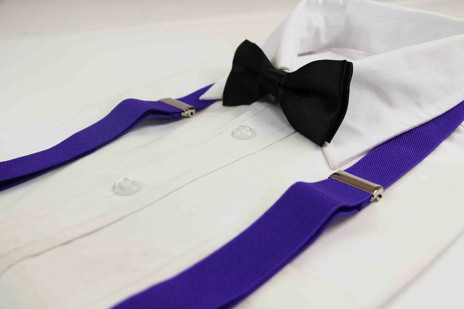 Boys Girls Kids Clip On Suspenders Adjustable + Bow Tie Bowtie Wedding Pageboy - Picture 18 of 22