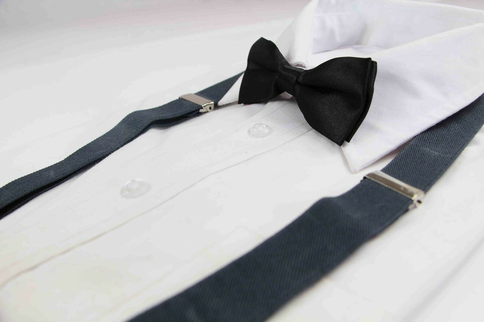 Boys Girls Kids Clip On Suspenders Adjustable + Bow Tie Bowtie Wedding Pageboy - Picture 9 of 22