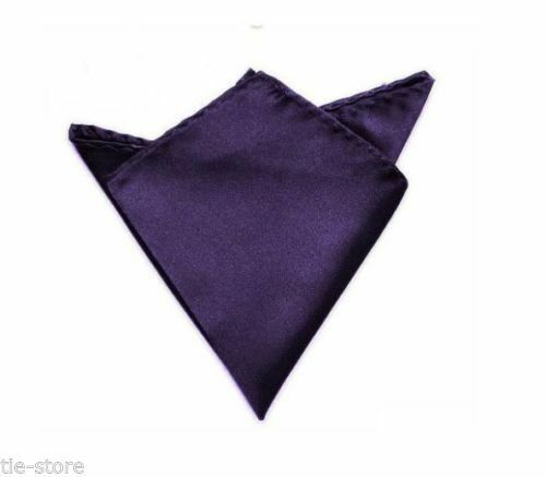 Mens Formal Pocket Hanky Square Satin Handkerchief Black Tie Blue Silver White - Bild 14 von 53