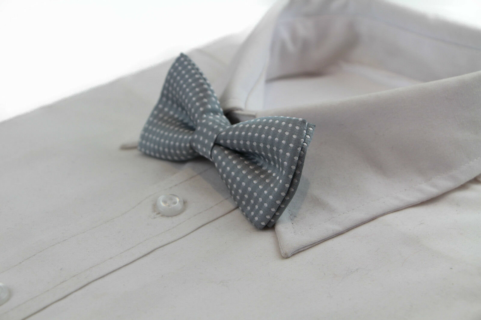 Boys Toddler Kids White Polka Dot Pattern Bow Tie Wedding School Pageboy Bowtie - Picture 9 of 38