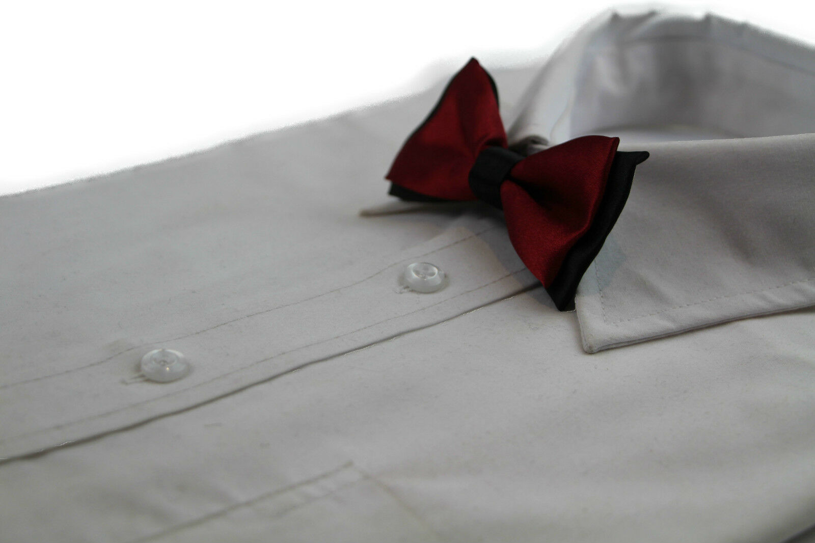 Two Tone Black Layer Boys Bow Tie Pre-Tied Suit Solid Bowtie Red Wedding Formal - Picture 63 of 115