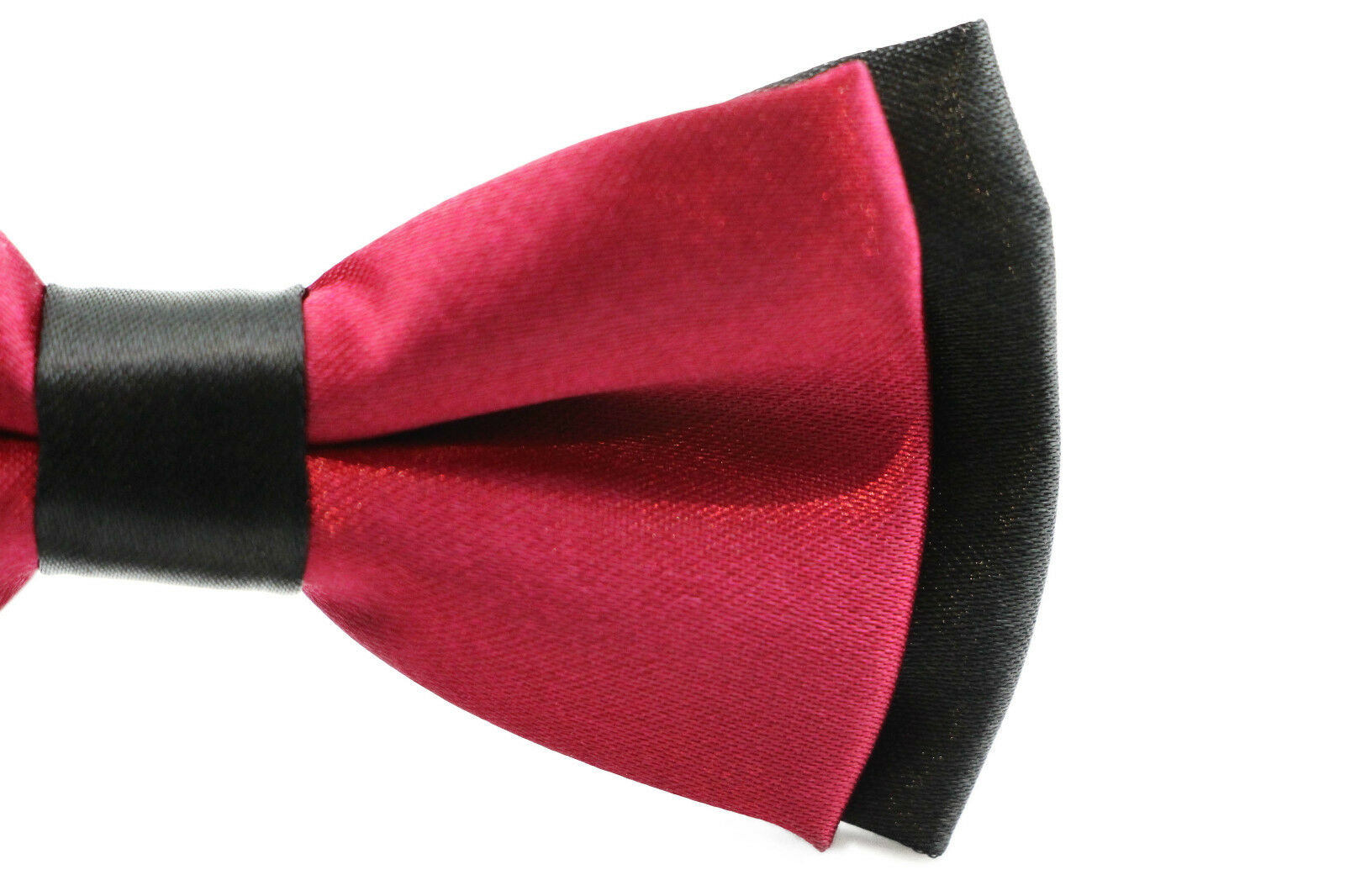 Two Tone Black Layer Boys Bow Tie Pre-Tied Suit Solid Bowtie Red Wedding Formal - Picture 34 of 115