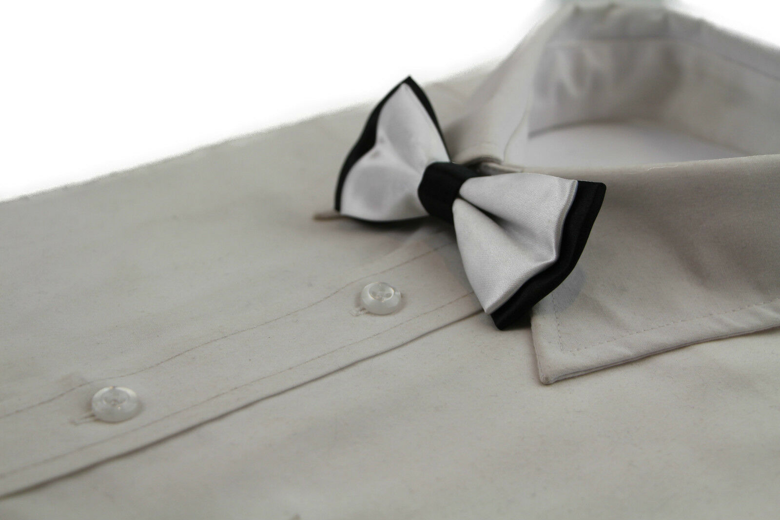 Boys Two Tone Layer Bow Tie Pre-Tied Kids Solid Blue Red Black Wedding Formal - Picture 109 of 114