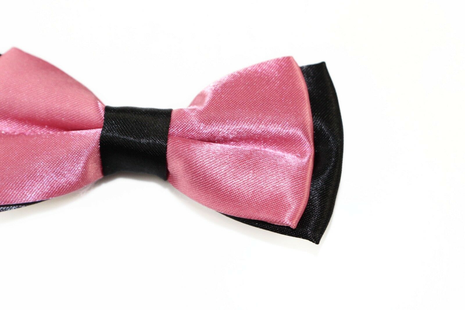 Two Tone Black Layer Boys Bow Tie Pre-Tied Suit Solid Bowtie Red Wedding Formal - Picture 81 of 115