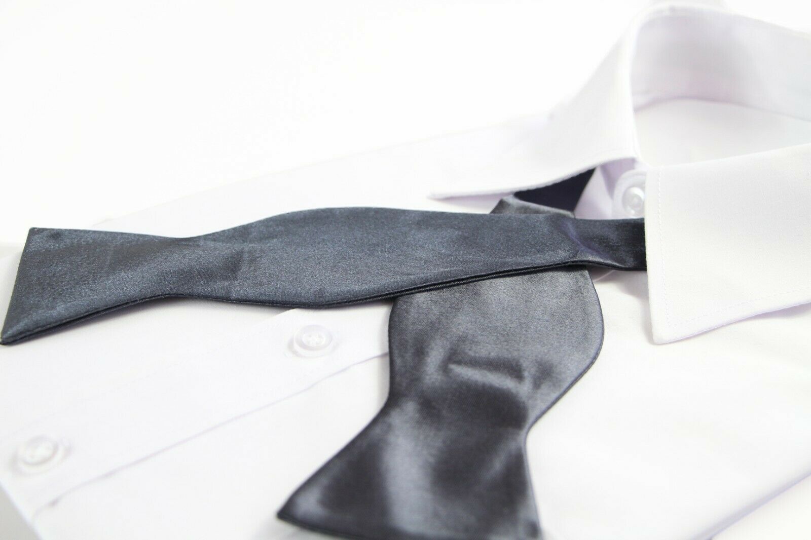 Untied Mens Self Tie Bow Tie Mens Self-Tie Bowtie Black Red Blue White Orange - Picture 20 of 69
