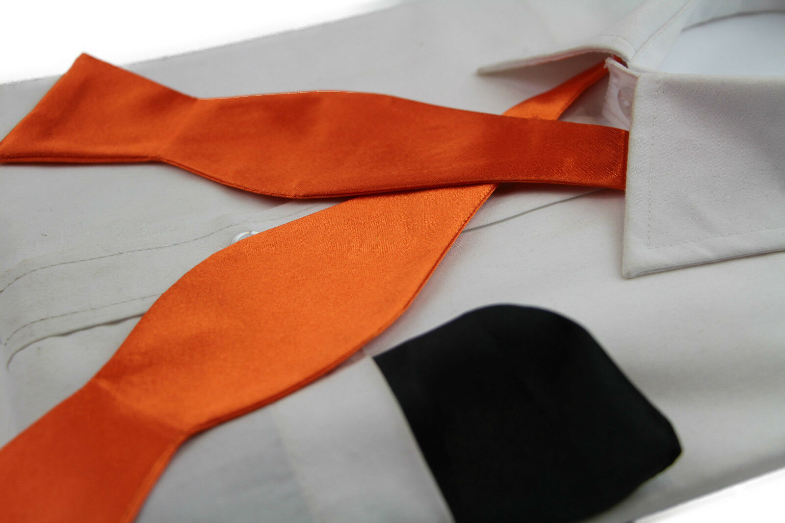 Untied Mens Self Tie Bow Tie Mens Self-Tie Bowtie Black Red Blue White Orange - Picture 44 of 69