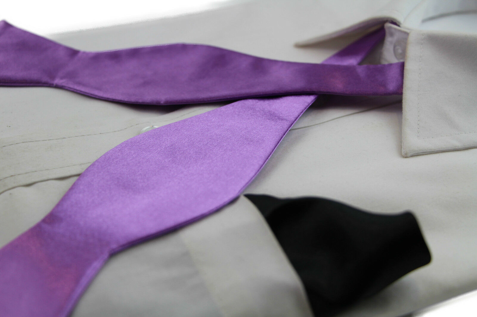 Untied Mens Self Tie Bow Tie Mens Self-Tie Bowtie Black Red Blue White Orange - Picture 29 of 69