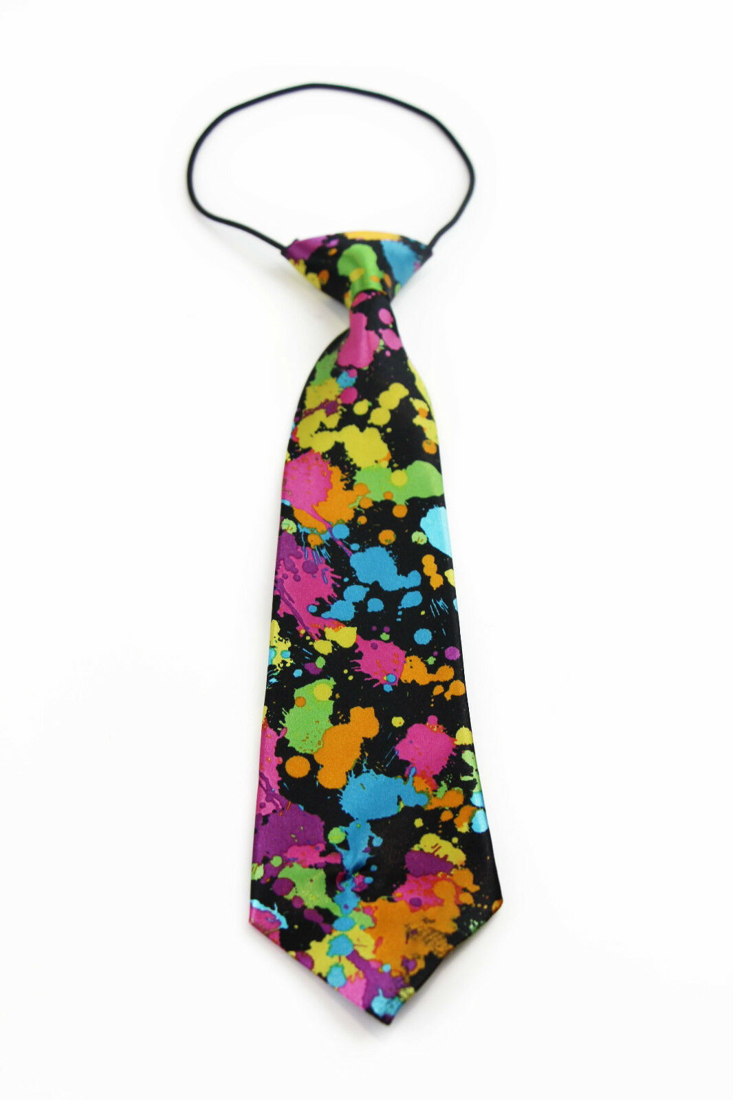 Boys Satin Necktie Elastic Kids Party Wedding School Neck Tie - Many Designs! - Picture 37 of 43
