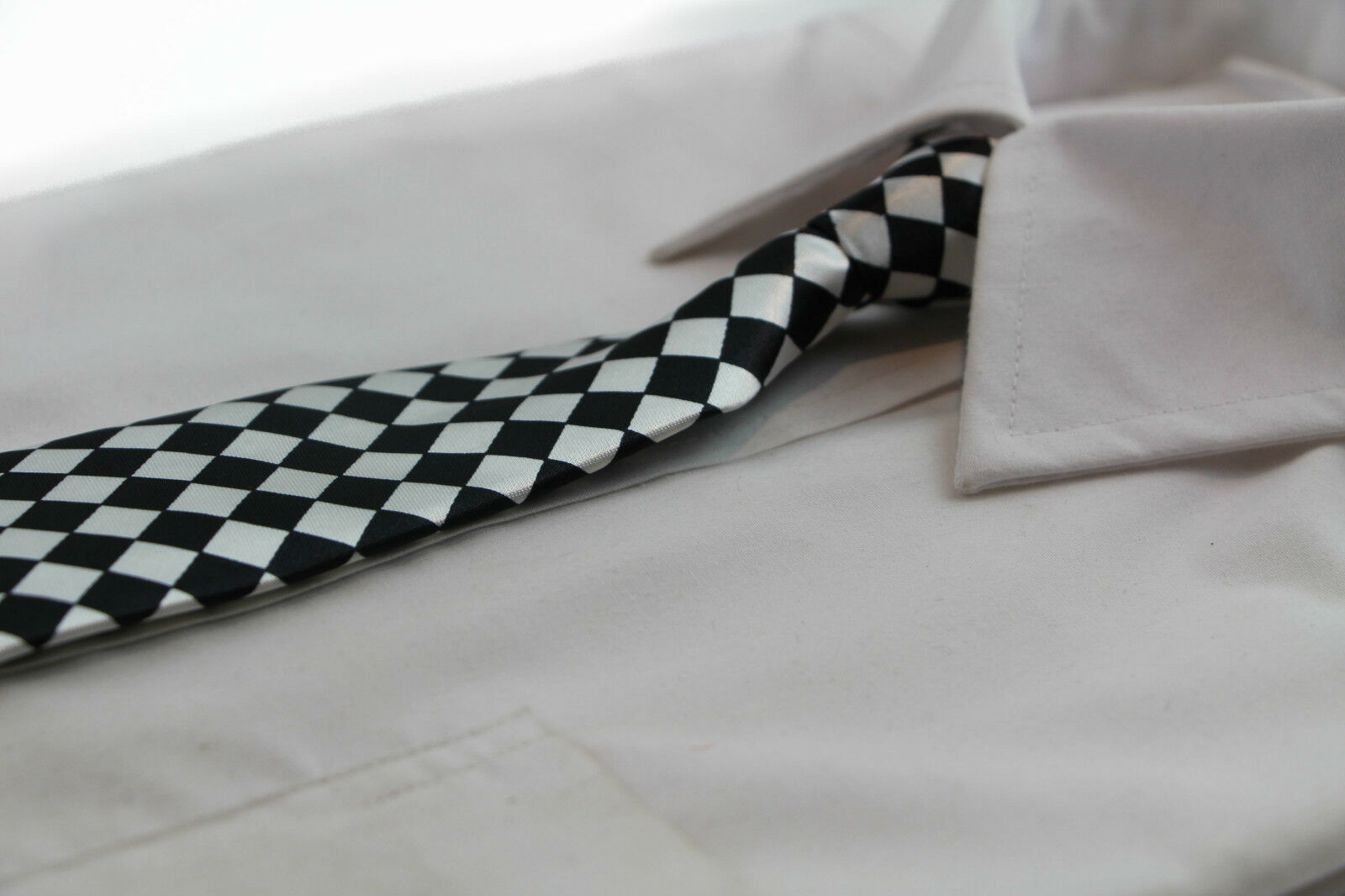 Boys Satin Necktie Elastic Kids Party Wedding School Neck Tie - Checks & Dots - Picture 17 of 19