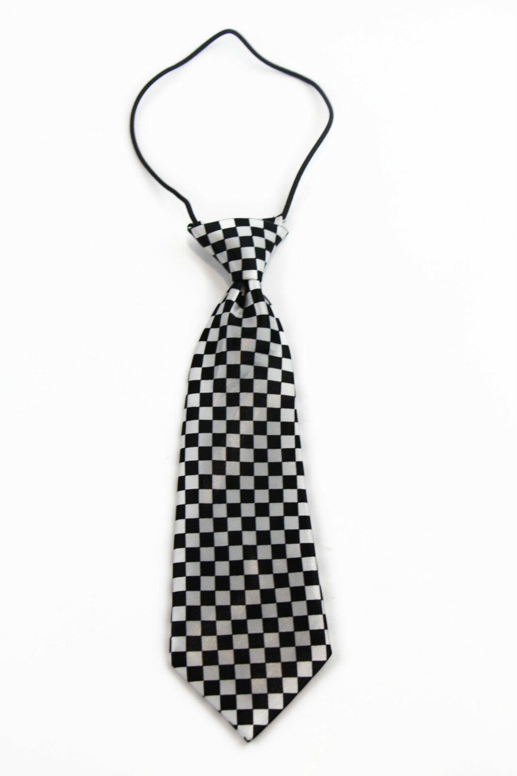 Boys Satin Necktie Elastic Kids Party Wedding School Neck Tie - Checks & Dots - Picture 10 of 19