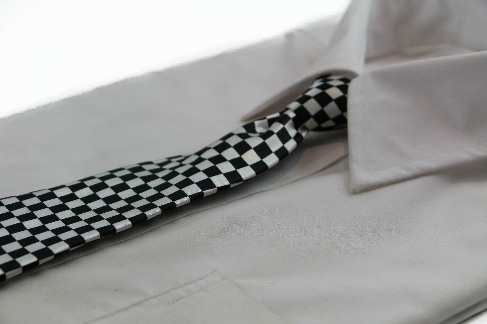 Boys Satin Necktie Elastic Kids Party Wedding School Neck Tie - Checks & Dots - Picture 11 of 19