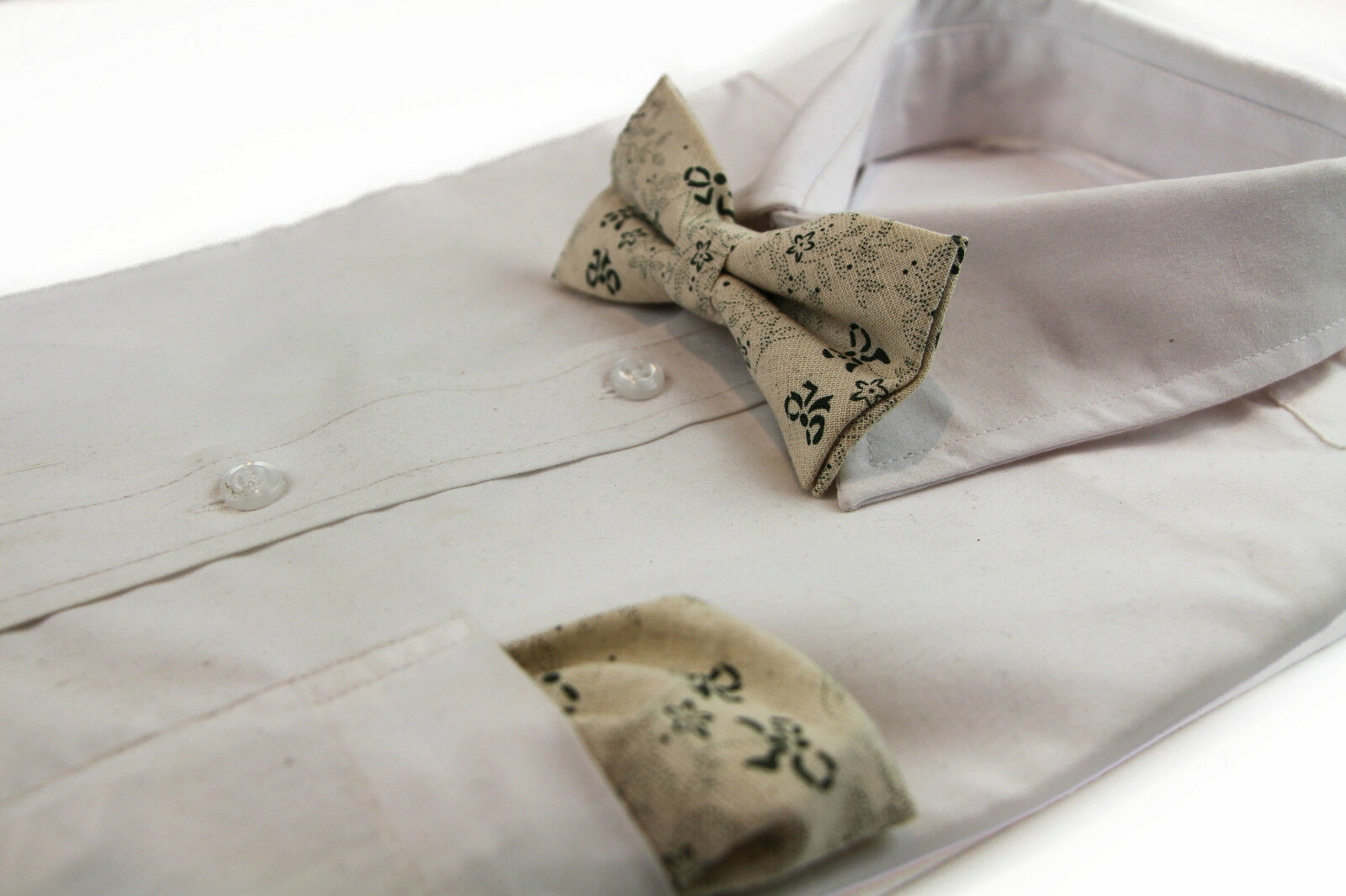 Cotton Bow Tie And Pocket Square Floral Patterned Check Fashion Races Matching - Picture 23 of 116