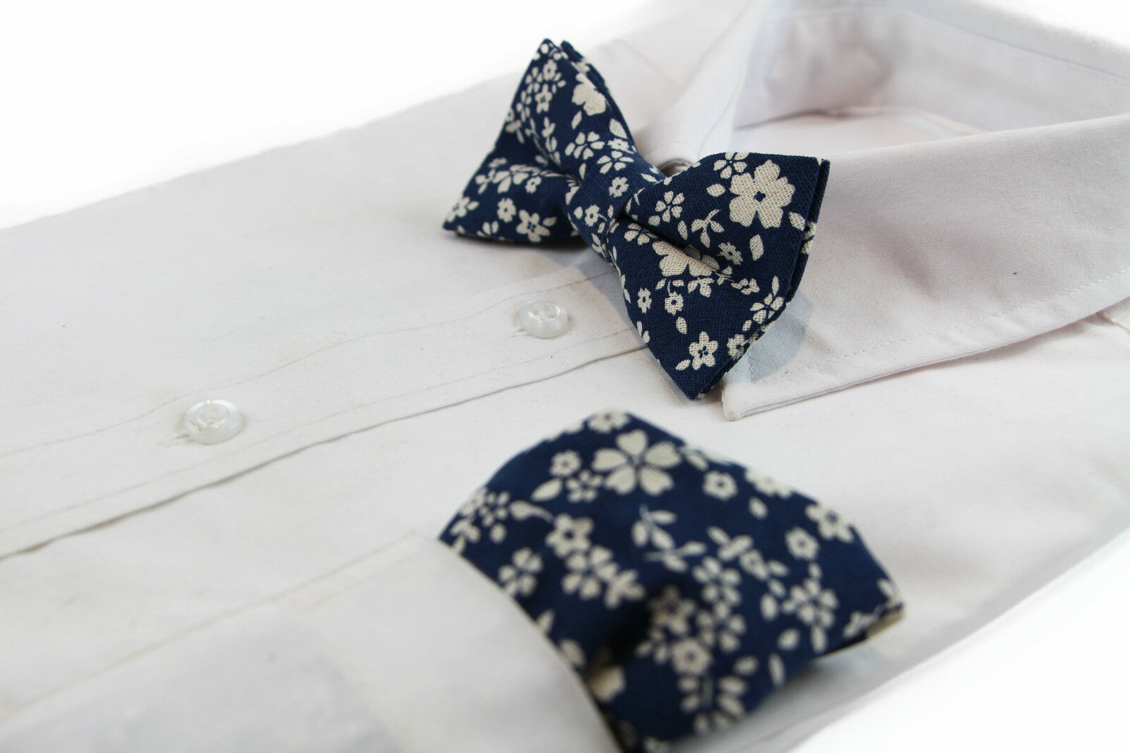 Cotton Bow Tie And Pocket Square Floral Patterned Check Fashion Races Matching - Picture 104 of 116