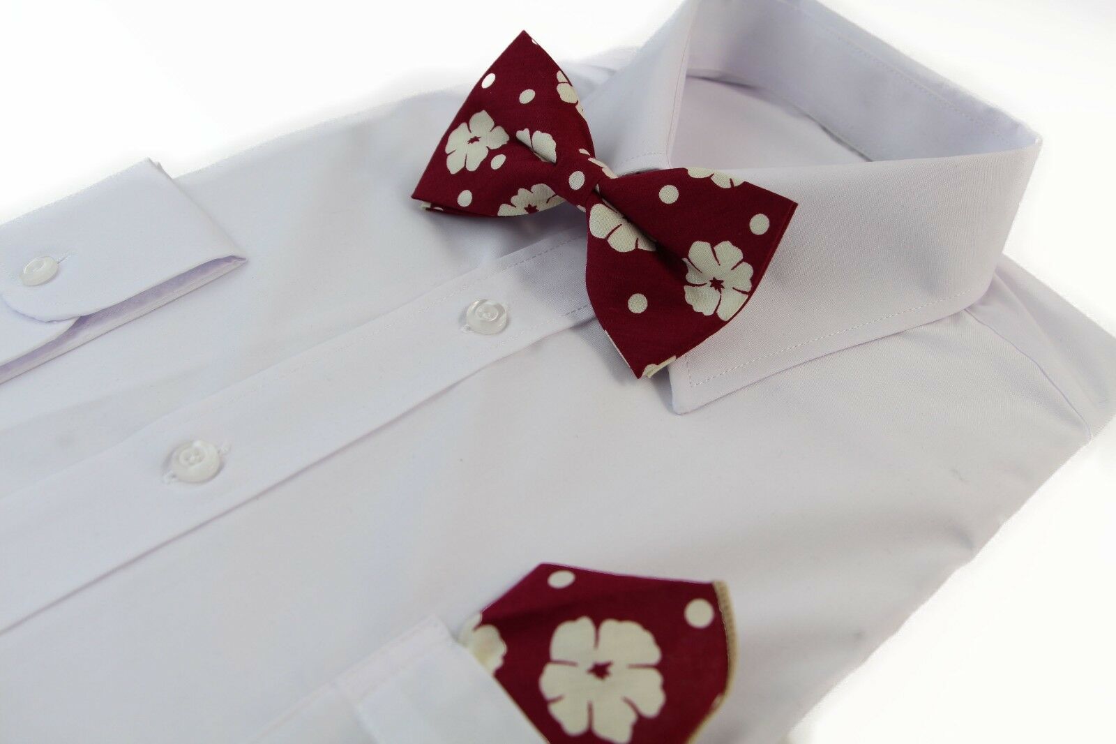 Cotton Bow Tie And Pocket Square Floral Patterned Check Fashion Races Matching - Picture 42 of 116