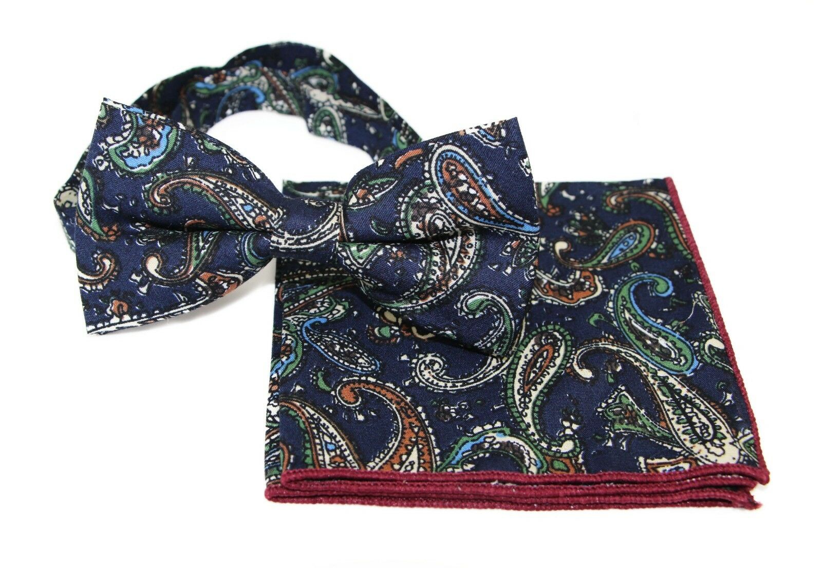 Cotton Bow Tie And Pocket Square Floral Patterned Check Fashion Races Matching - Picture 80 of 116