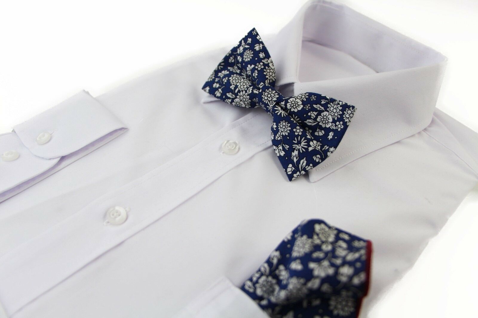 Cotton Bow Tie And Pocket Square Floral Patterned Check Fashion Races Matching - Picture 70 of 116