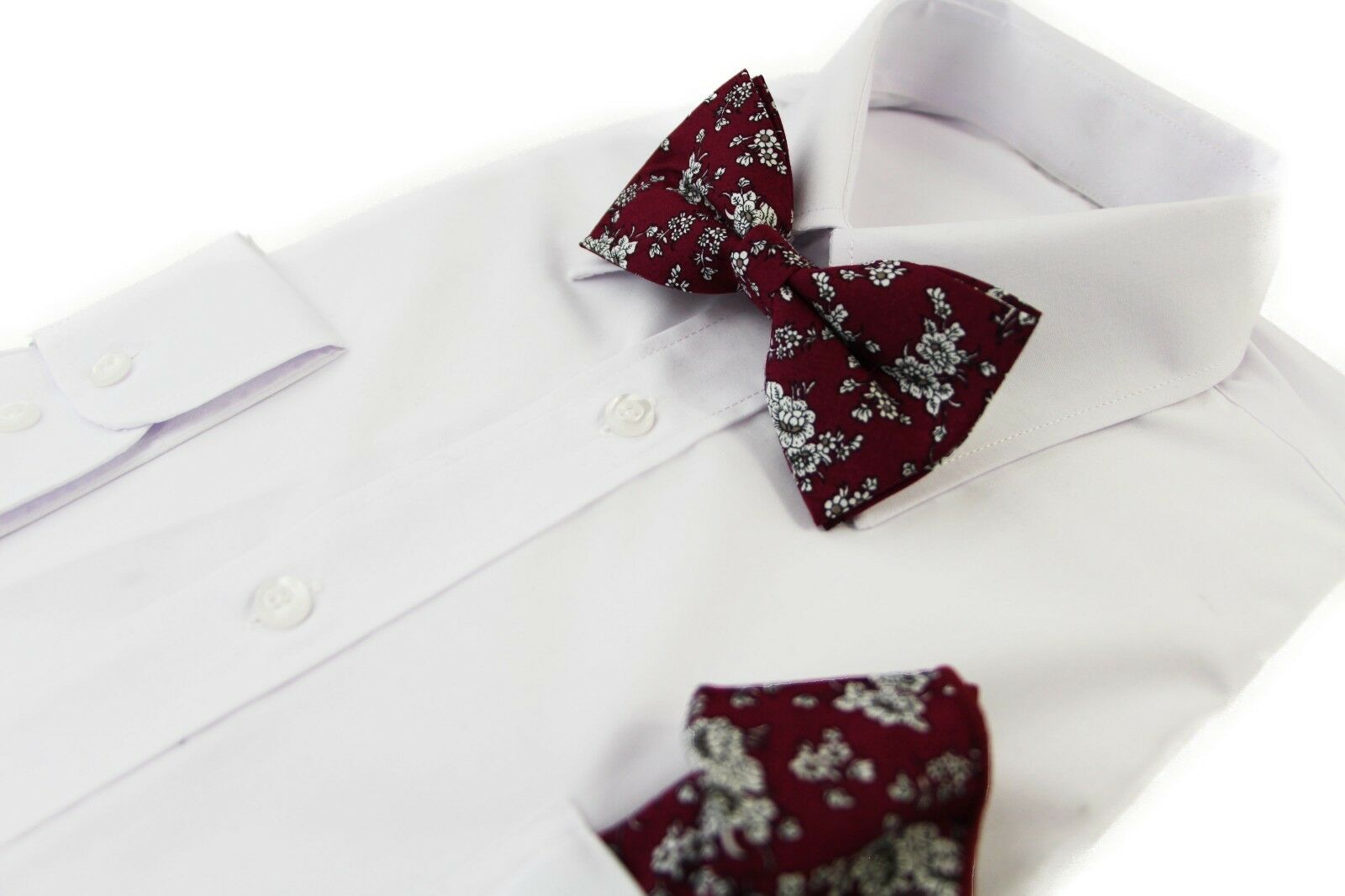 Cotton Bow Tie And Pocket Square Floral Patterned Check Fashion Races Matching - Picture 46 of 116