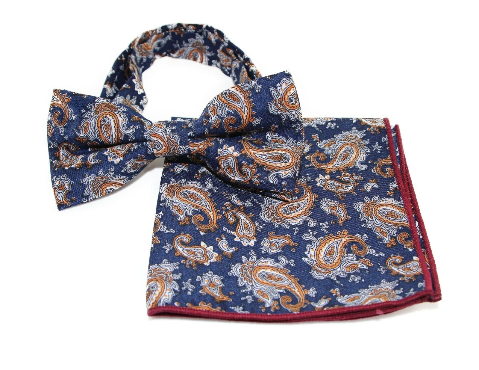 Cotton Bow Tie And Pocket Square Floral Patterned Check Fashion Races Matching - Picture 87 of 116