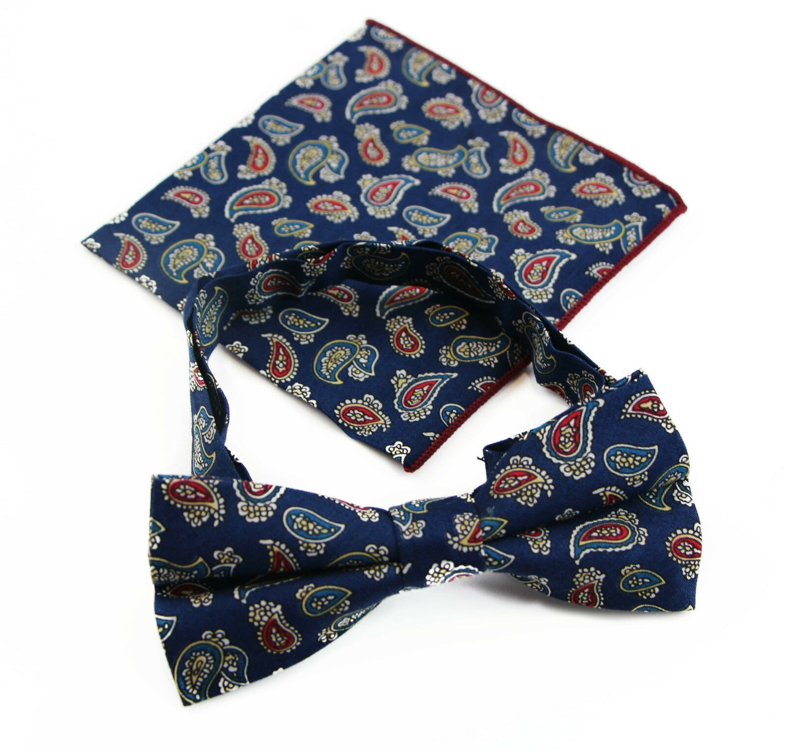 Cotton Bow Tie And Pocket Square Floral Patterned Check Fashion Races Matching - Picture 95 of 116