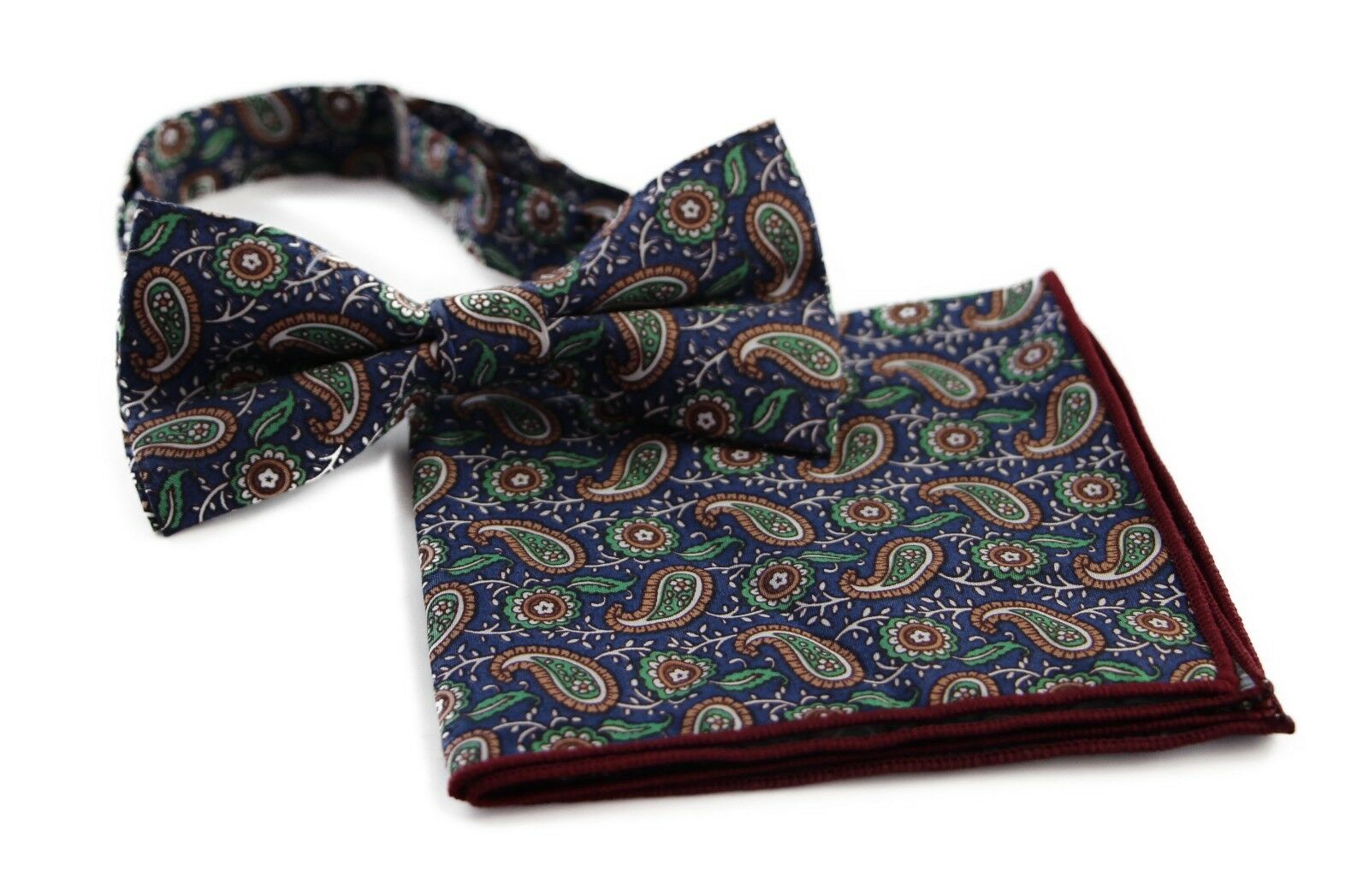 Cotton Bow Tie And Pocket Square Floral Patterned Check Fashion Races Matching - Picture 83 of 116