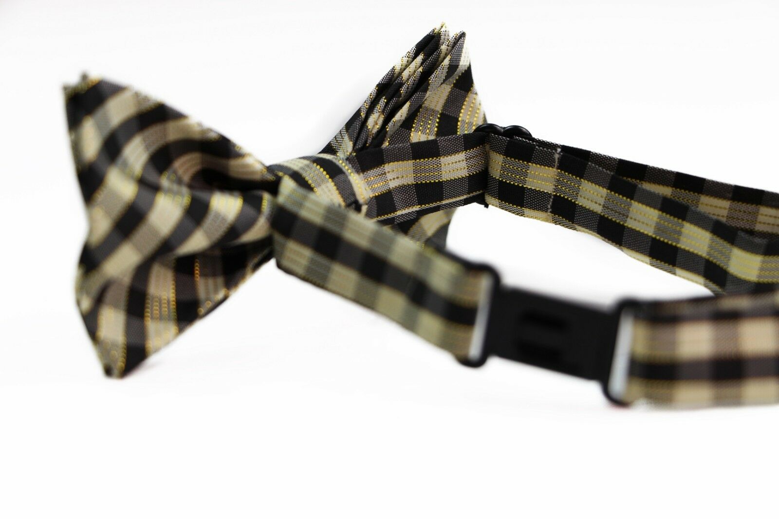 Boys Cotton Pattern Bow Tie Toddler Kid Wedding School Pageboy Black Gold Bowtie - Picture 9 of 10