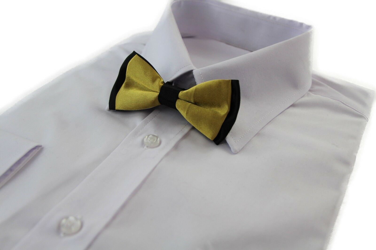 Boys Two Tone Layer Bow Tie Pre-Tied Kids Solid Blue Red Black Wedding Formal - Picture 68 of 114