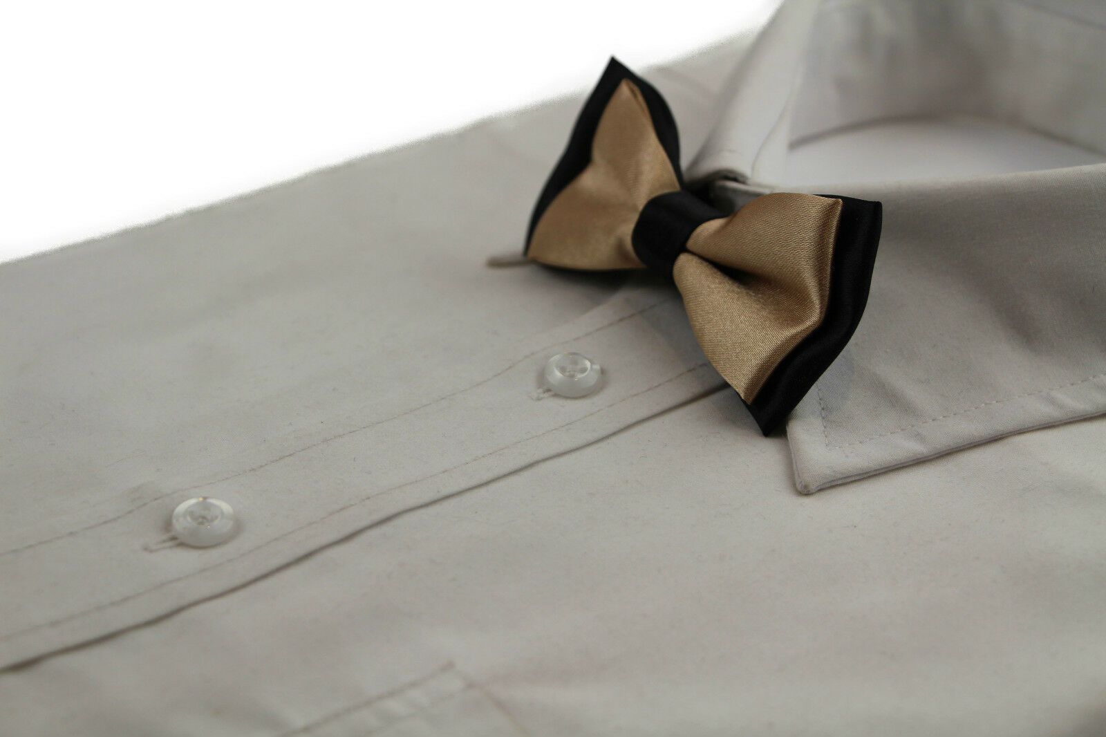 Boys Two Tone Layer Bow Tie Pre-Tied Kids Solid Blue Red Black Wedding Formal - Picture 38 of 114