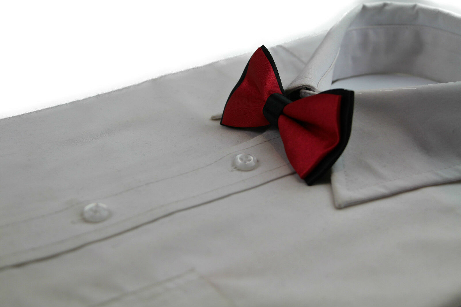 Boys Two Tone Layer Bow Tie Pre-Tied Kids Solid Blue Red Black Wedding Formal - Picture 85 of 114