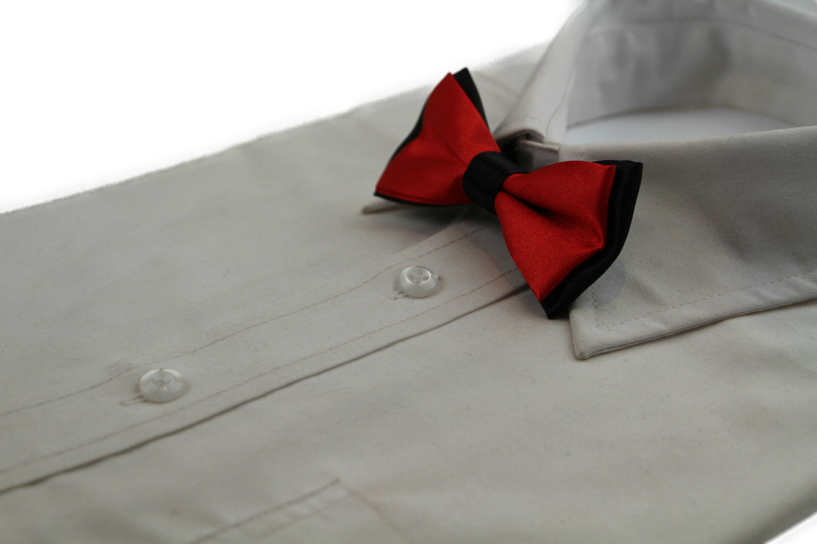Boys Two Tone Layer Bow Tie Pre-Tied Kids Solid Blue Red Black Wedding Formal - Picture 88 of 114