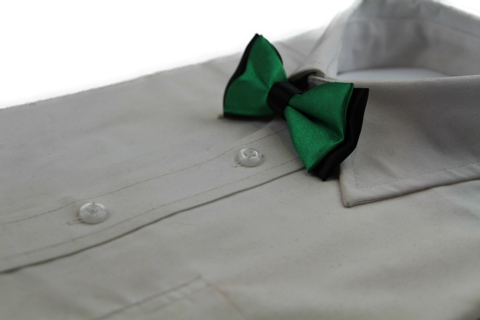 Boys Two Tone Layer Bow Tie Pre-Tied Kids Solid Blue Red Black Wedding Formal - Picture 41 of 114