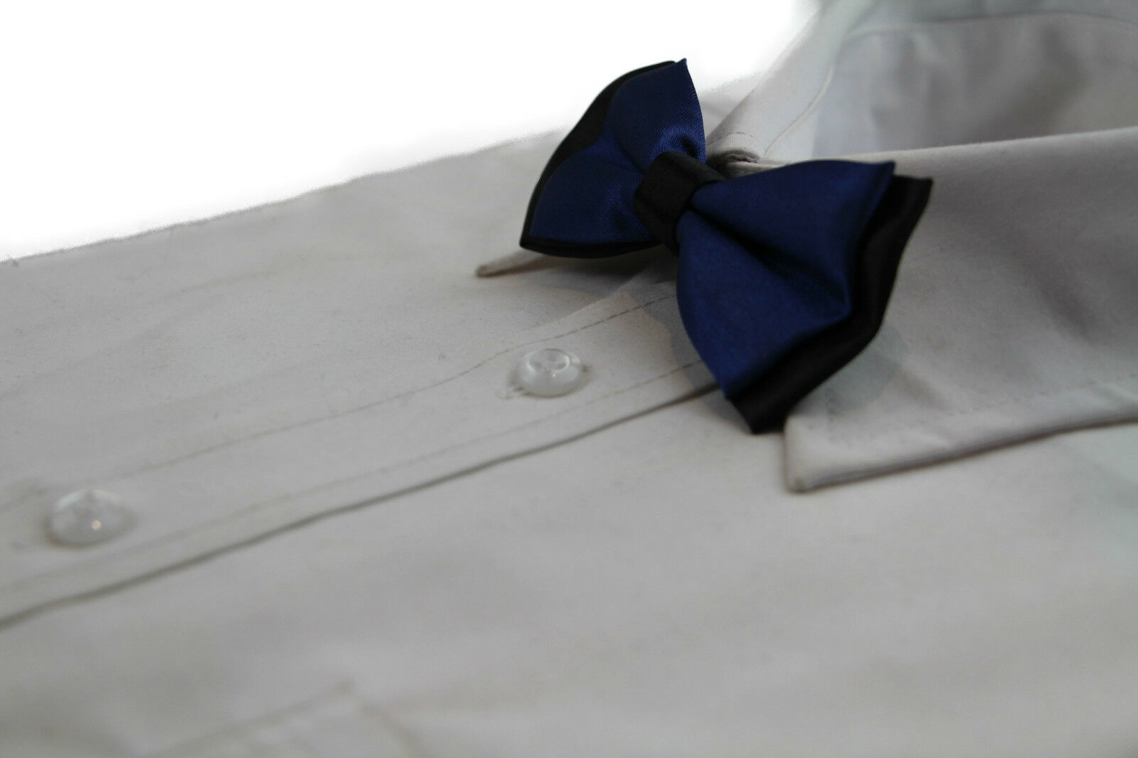Boys Two Tone Layer Bow Tie Pre-Tied Kids Solid Blue Red Black Wedding Formal - Picture 71 of 114