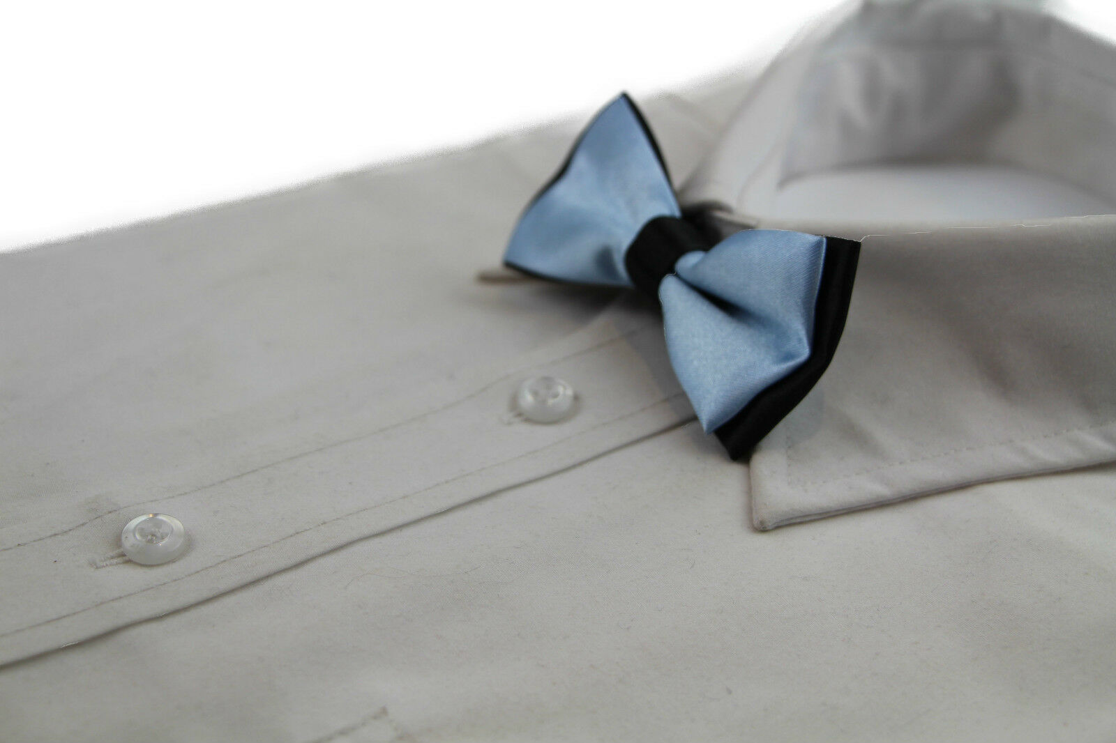 Boys Two Tone Layer Bow Tie Pre-Tied Kids Solid Blue Red Black Wedding Formal - Picture 55 of 114