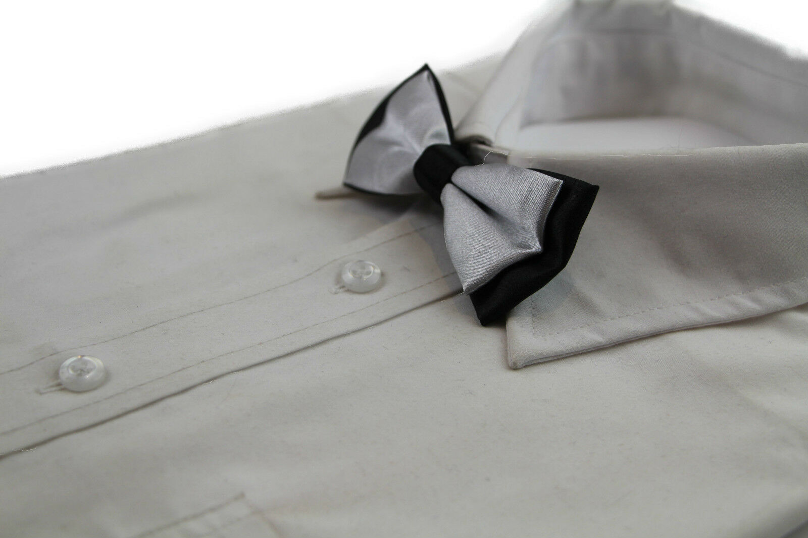 Boys Two Tone Layer Bow Tie Pre-Tied Kids Solid Blue Red Black Wedding Formal - Picture 94 of 114