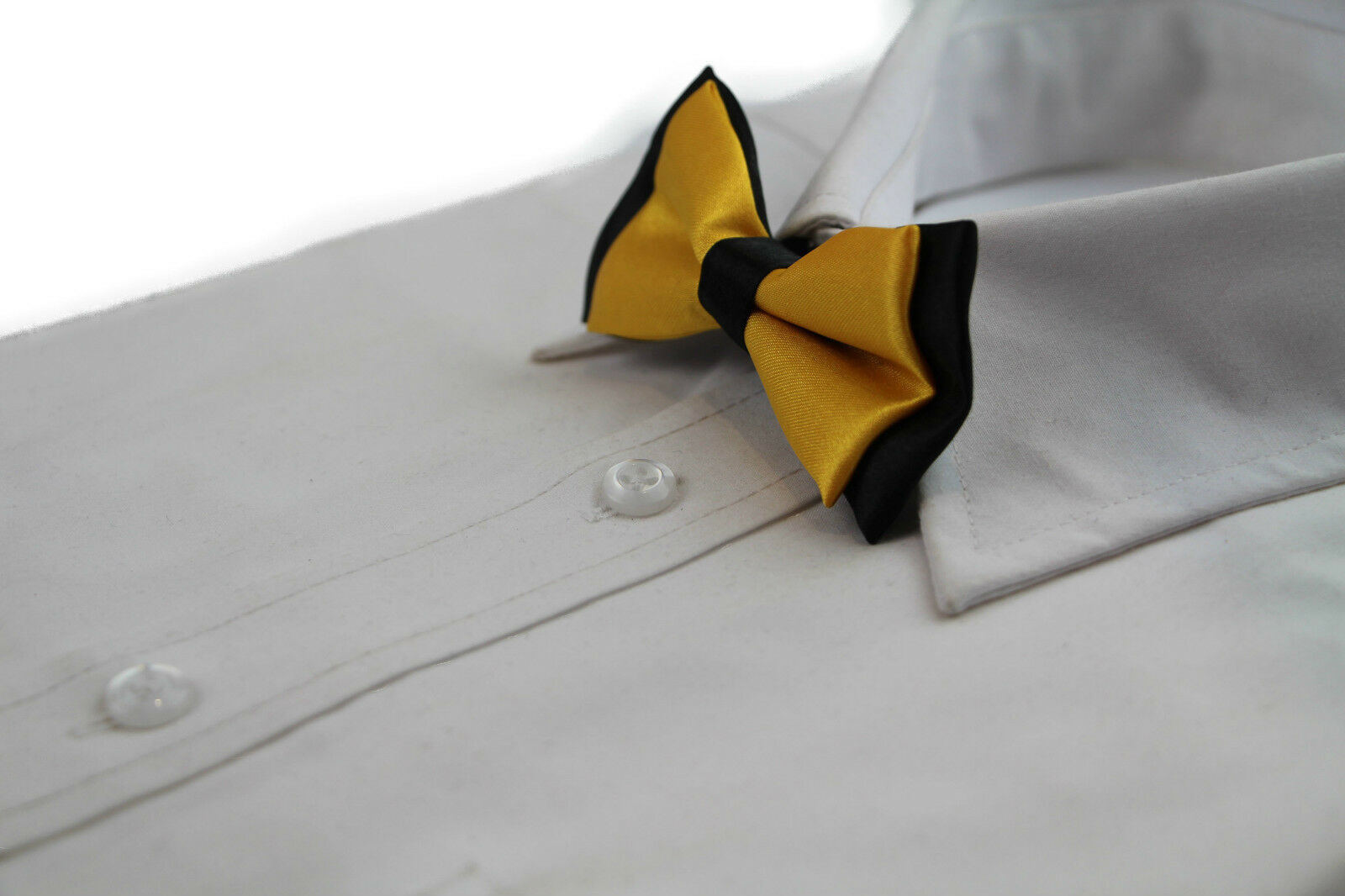 Boys Two Tone Layer Bow Tie Pre-Tied Kids Solid Blue Red Black Wedding Formal - Picture 103 of 114