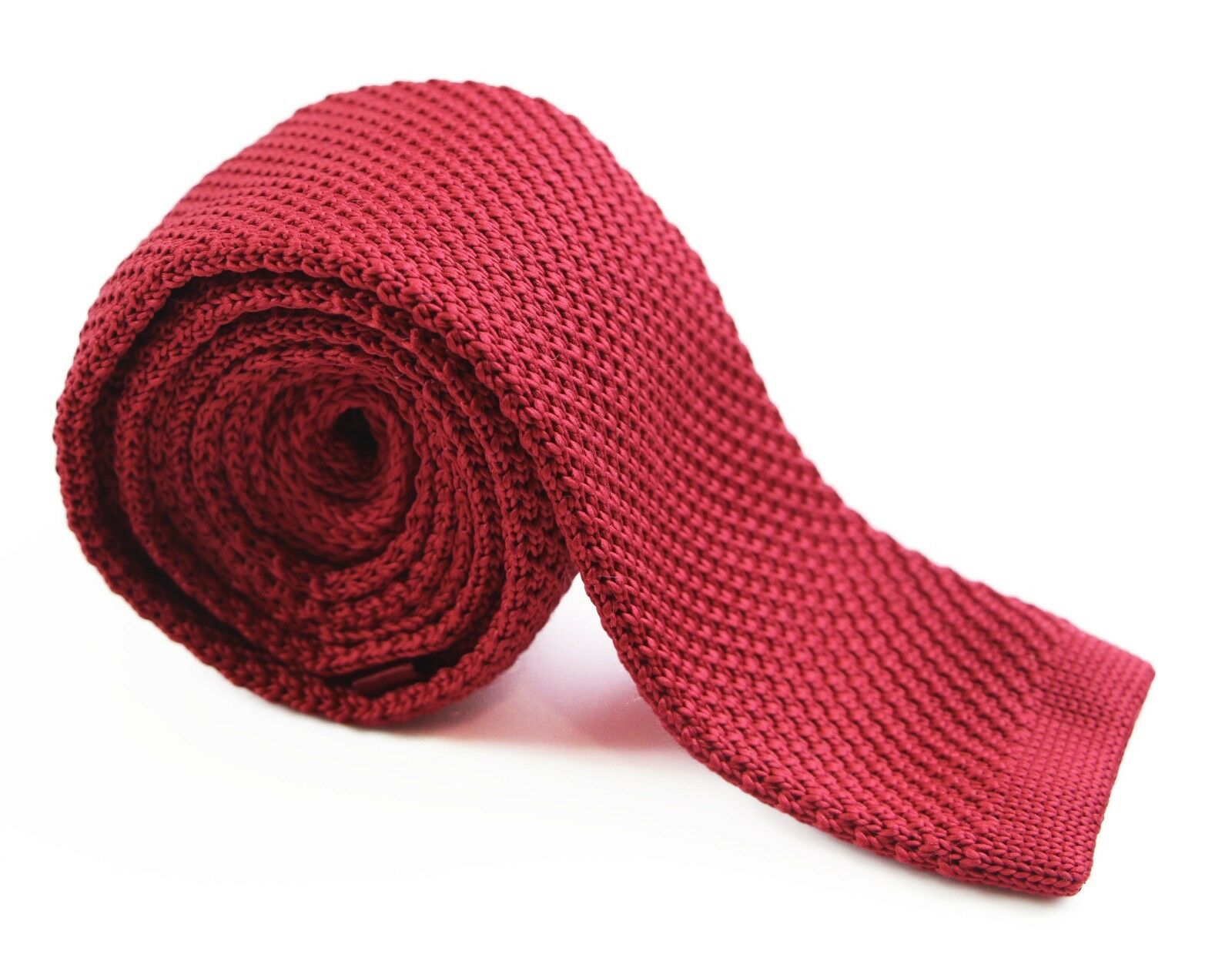 Mens Knitted Skinny Tie Mens Wedding Formal Knit Black White Red Navy Brown - Picture 18 of 22
