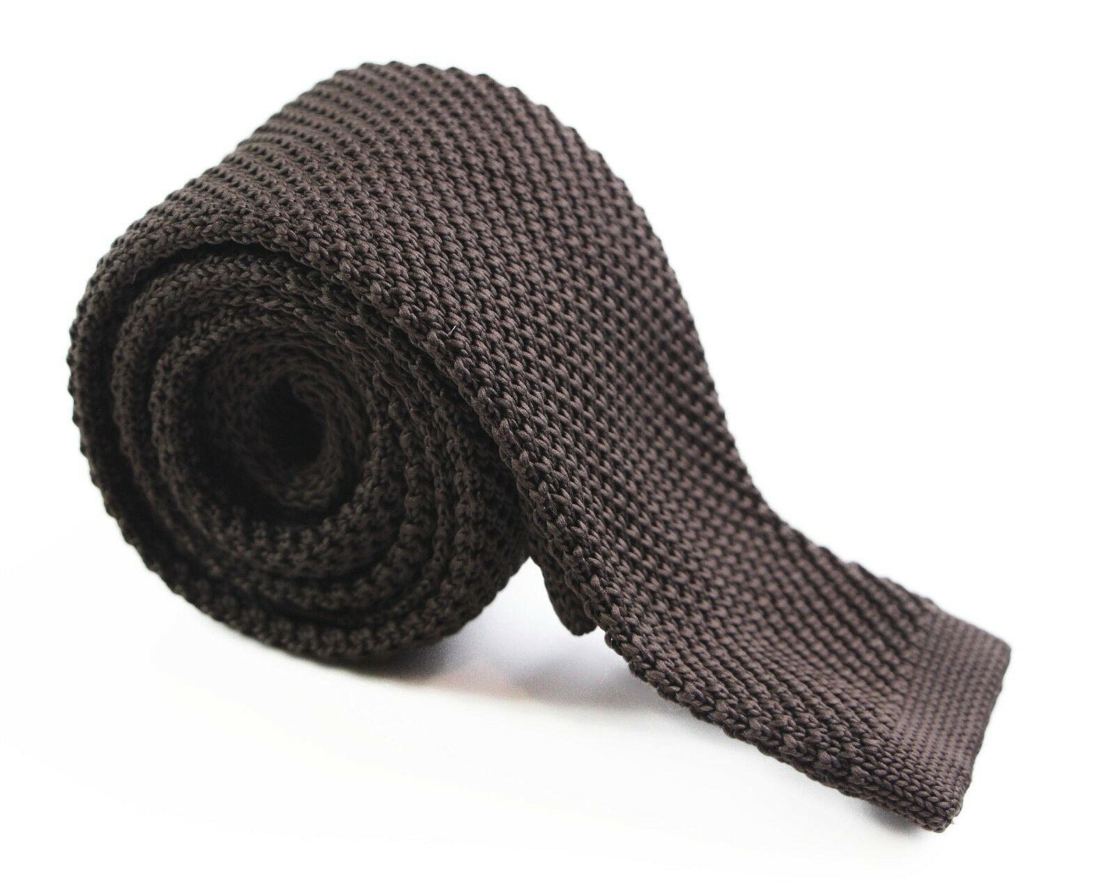 Mens Knitted Skinny Tie Mens Wedding Formal Knit Black White Red Navy Brown - Picture 12 of 22