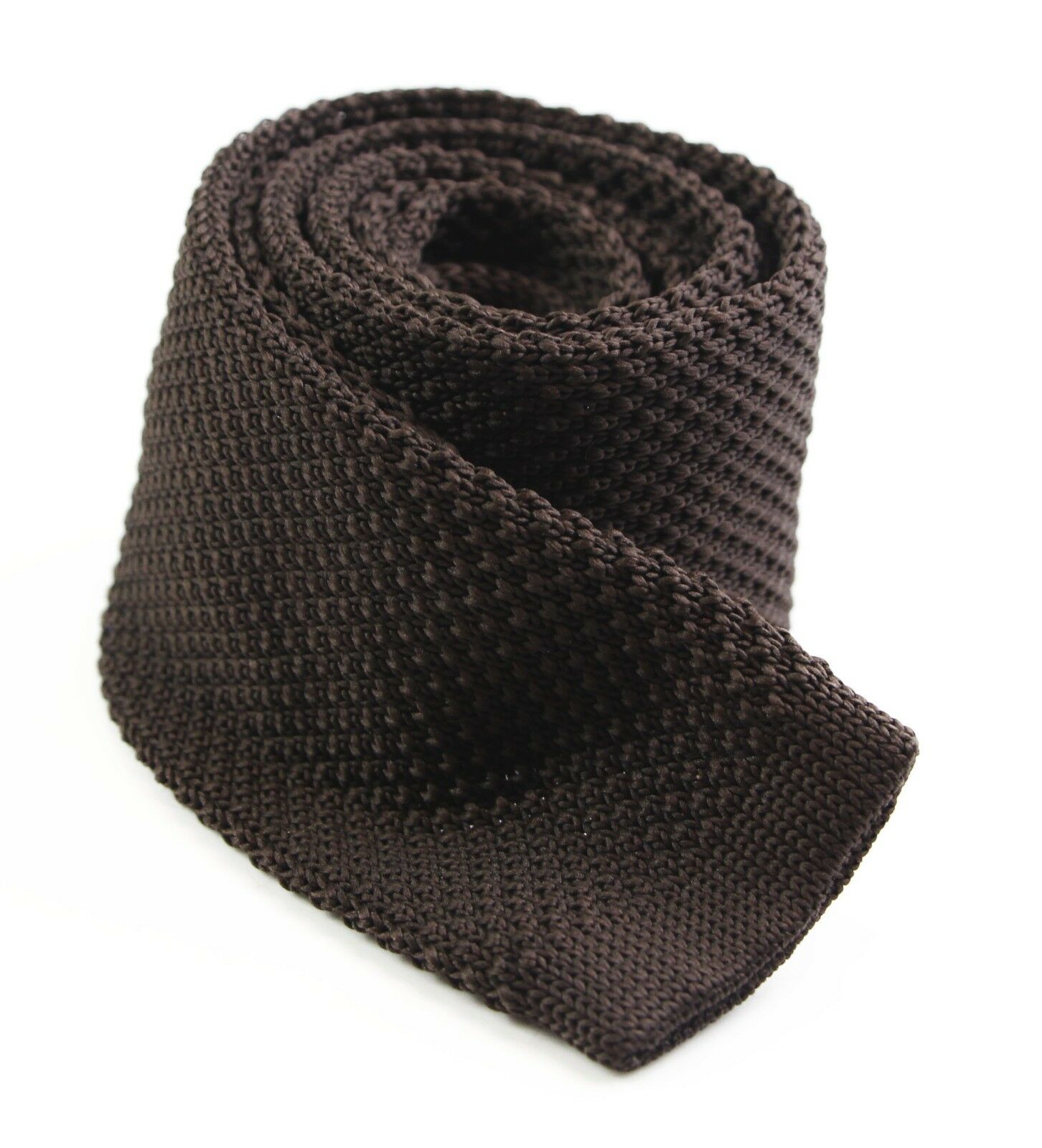 Mens Knitted Skinny Tie Mens Wedding Formal Knit Black White Red Navy Brown - Picture 11 of 22