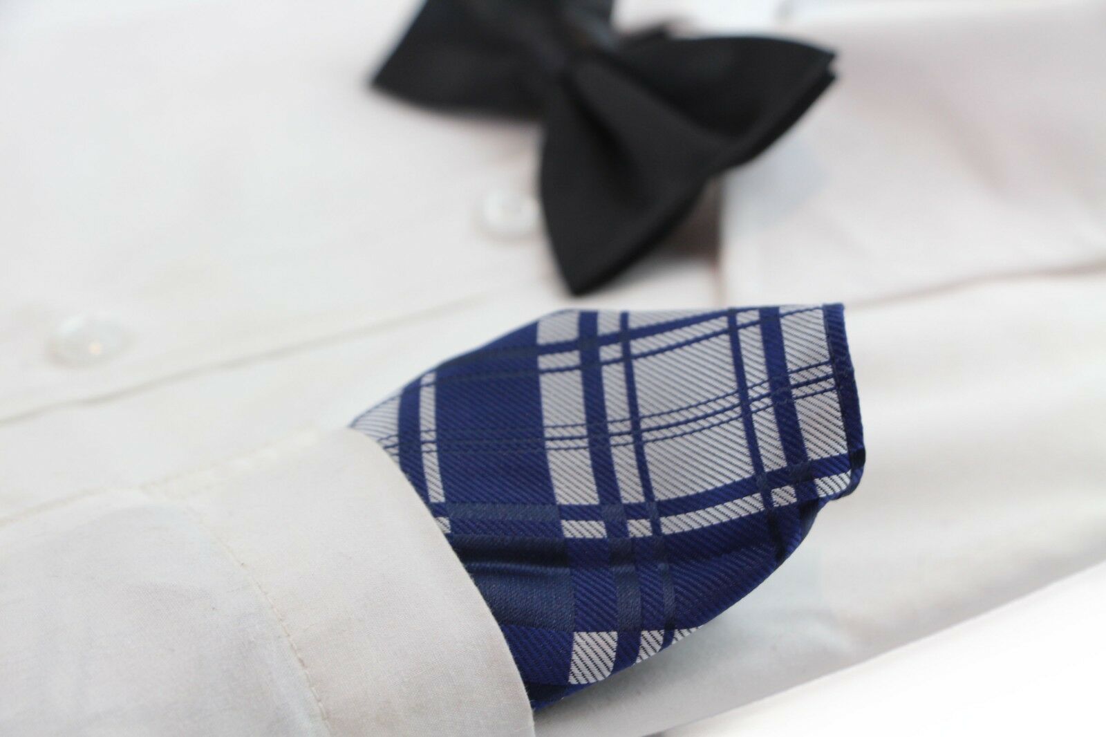 100% Silk Mens Pocket Square Hanky Handkerchief + Black Satin Bow Tie - Picture 21 of 47