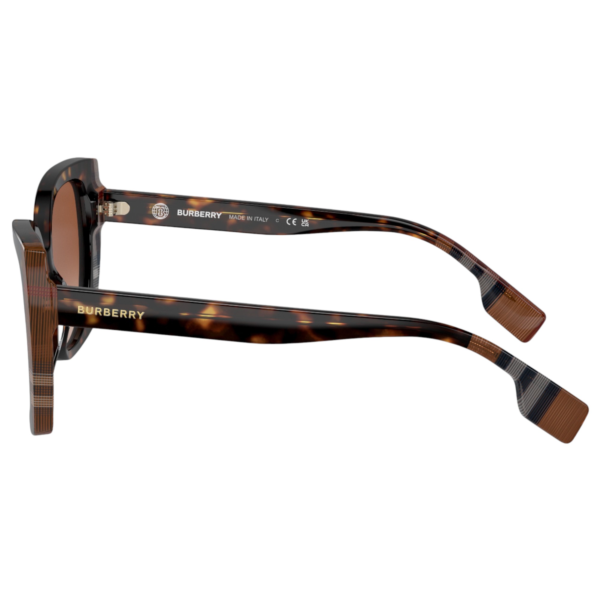 Burberry Meryl Havana Check Sunglasses - NWT!!! Burberry BE4393 Meryl M (54 - 17) with Grey lenses and Black  main image 4