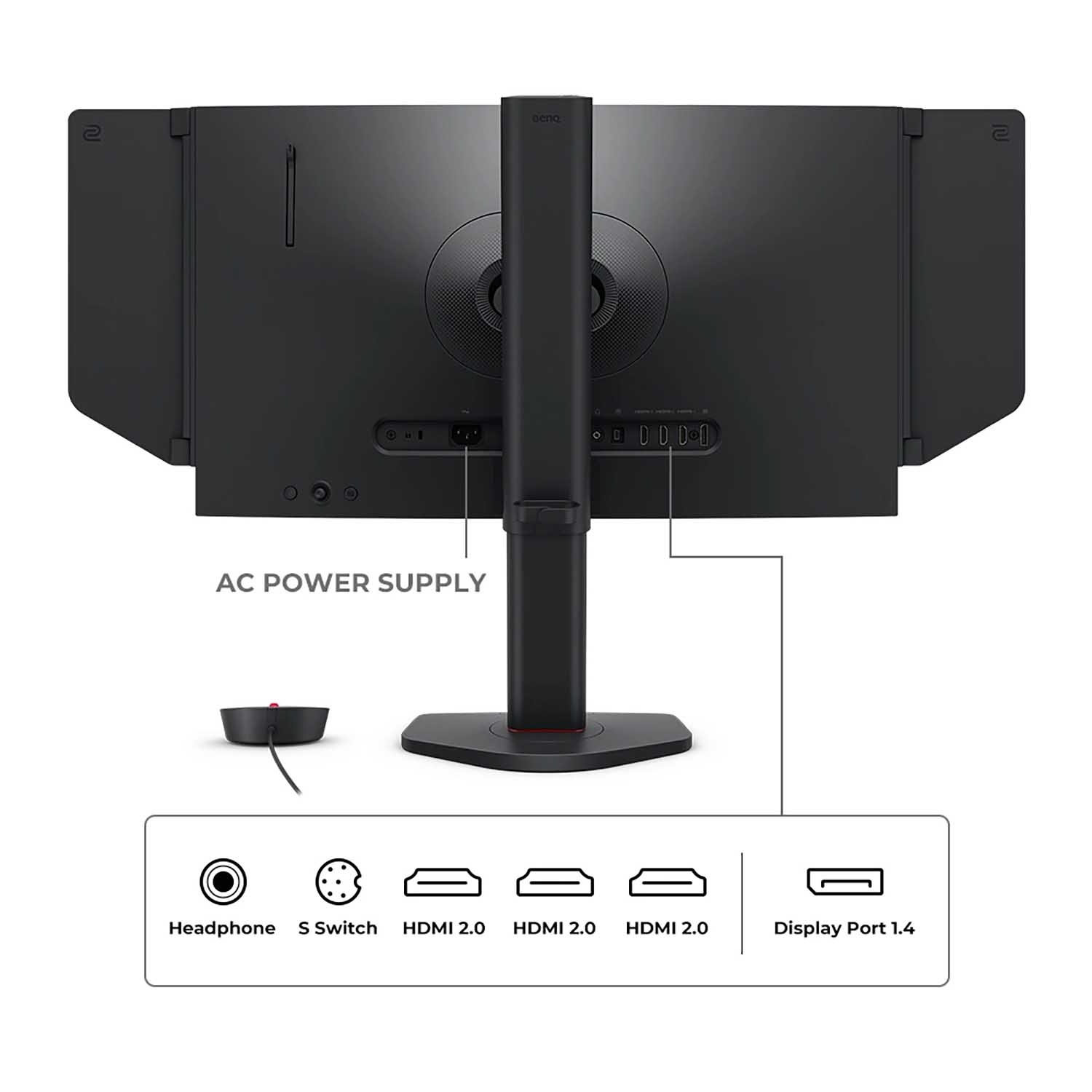 BenQ XL2566X+ connectivity ports and layout