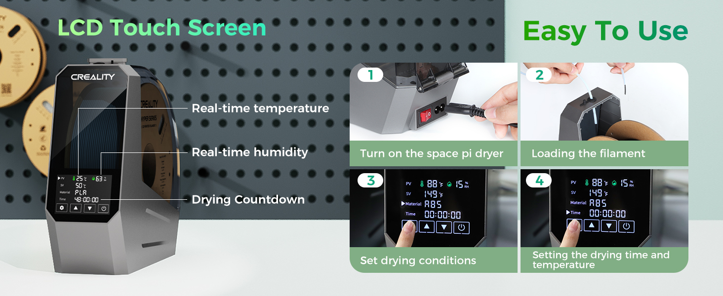 Creality Space Pi filament dryer for 3D printer spools