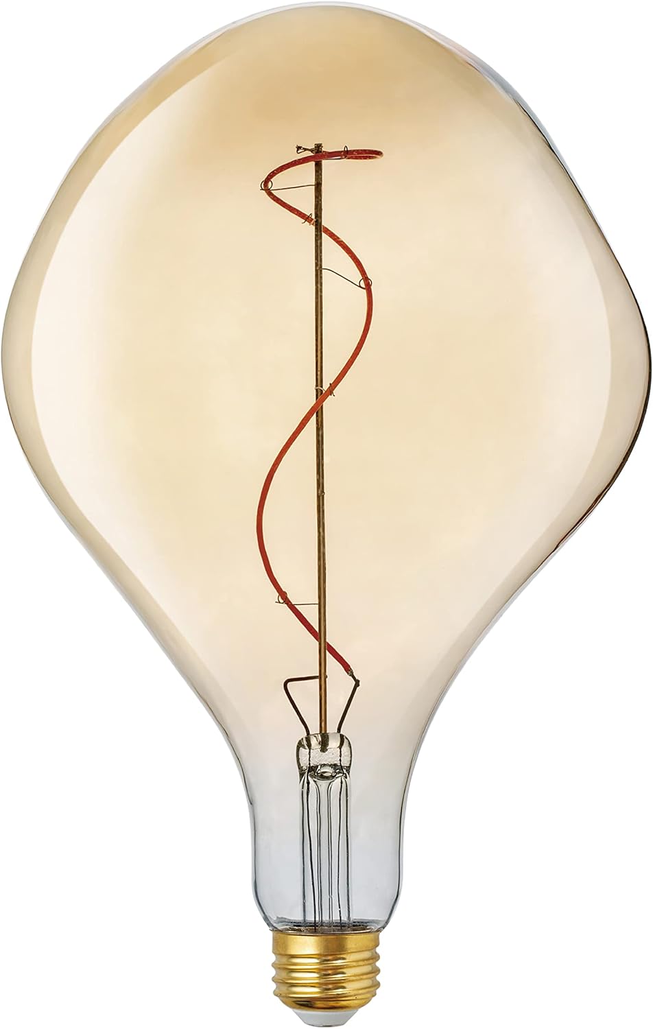 Jaspertronics A165S oversized amber vintage LED Edison bulb, E26 dimmable 7W 560 lumens 2200K warm white