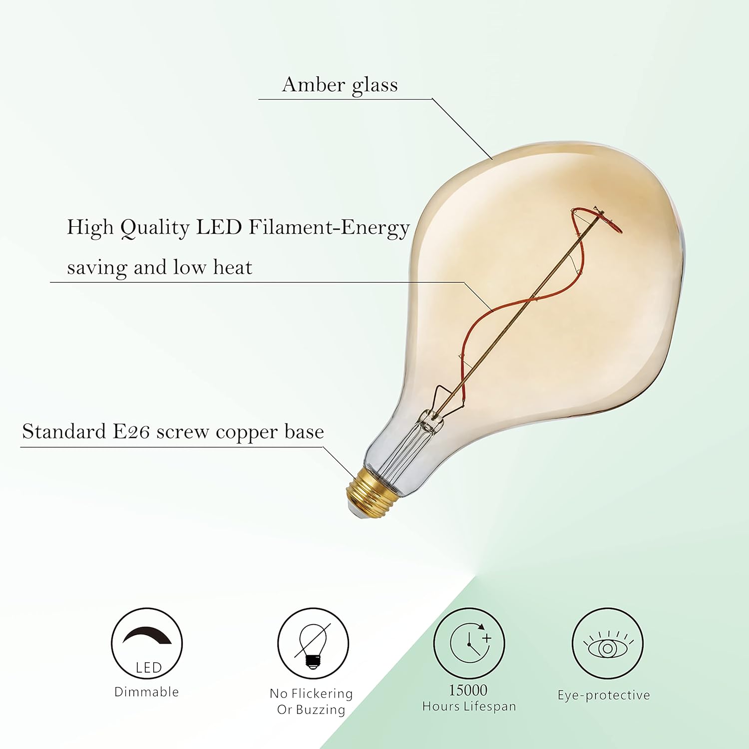 Jaspertronics vintage style LED bulb for visible kitchen fixtures