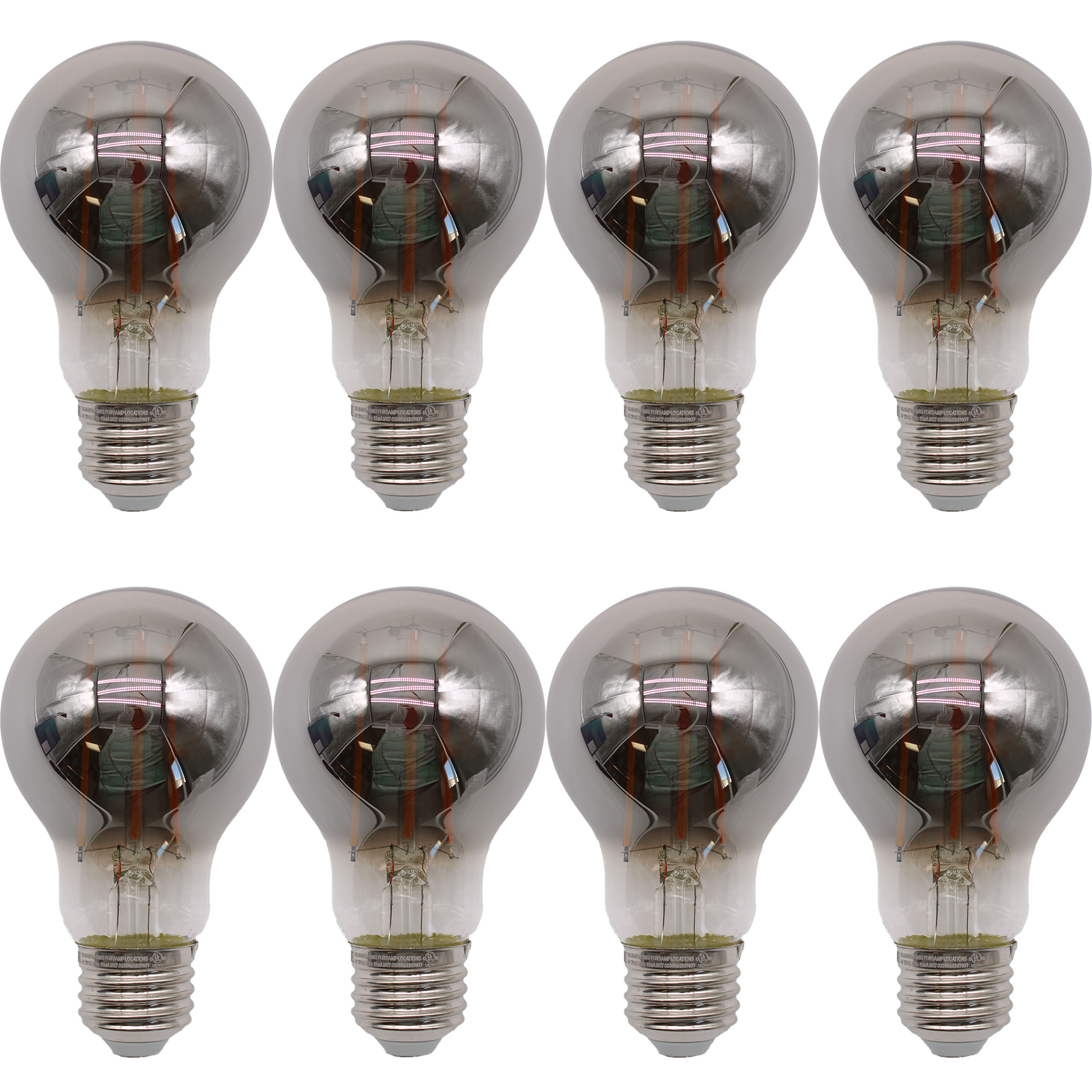 Jaspertronics A19 vintage Edison LED filament bulb E26 base 8 pack