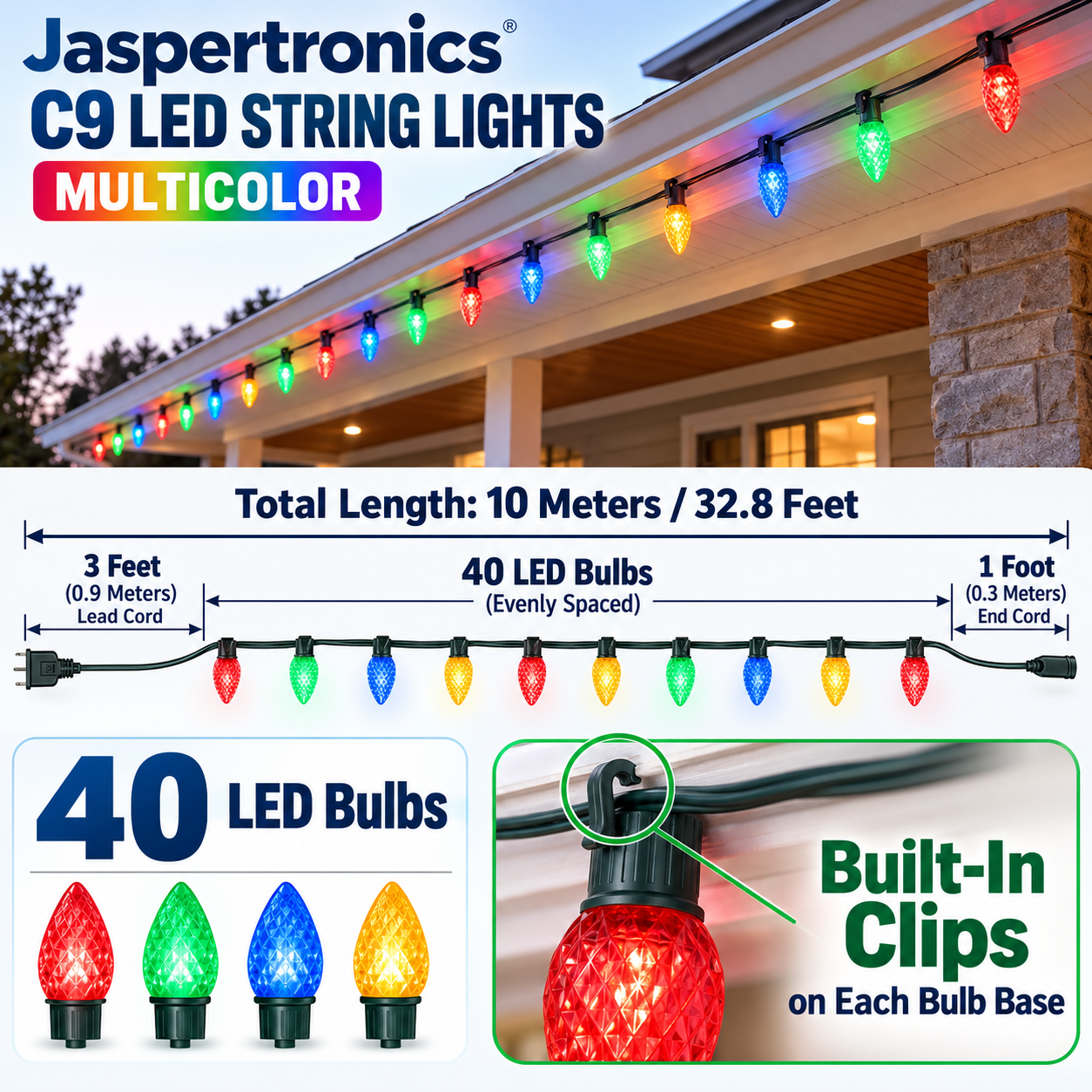 Jaspertronics C9 LED multicolor holiday lights product image 2