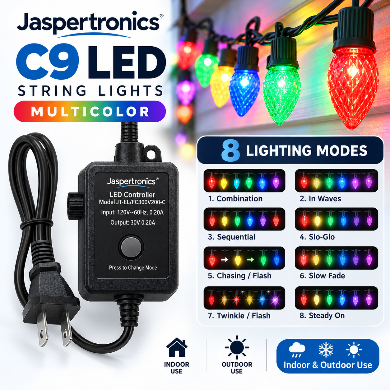 Jaspertronics 40-bulb C9 multicolor light strand product image 3