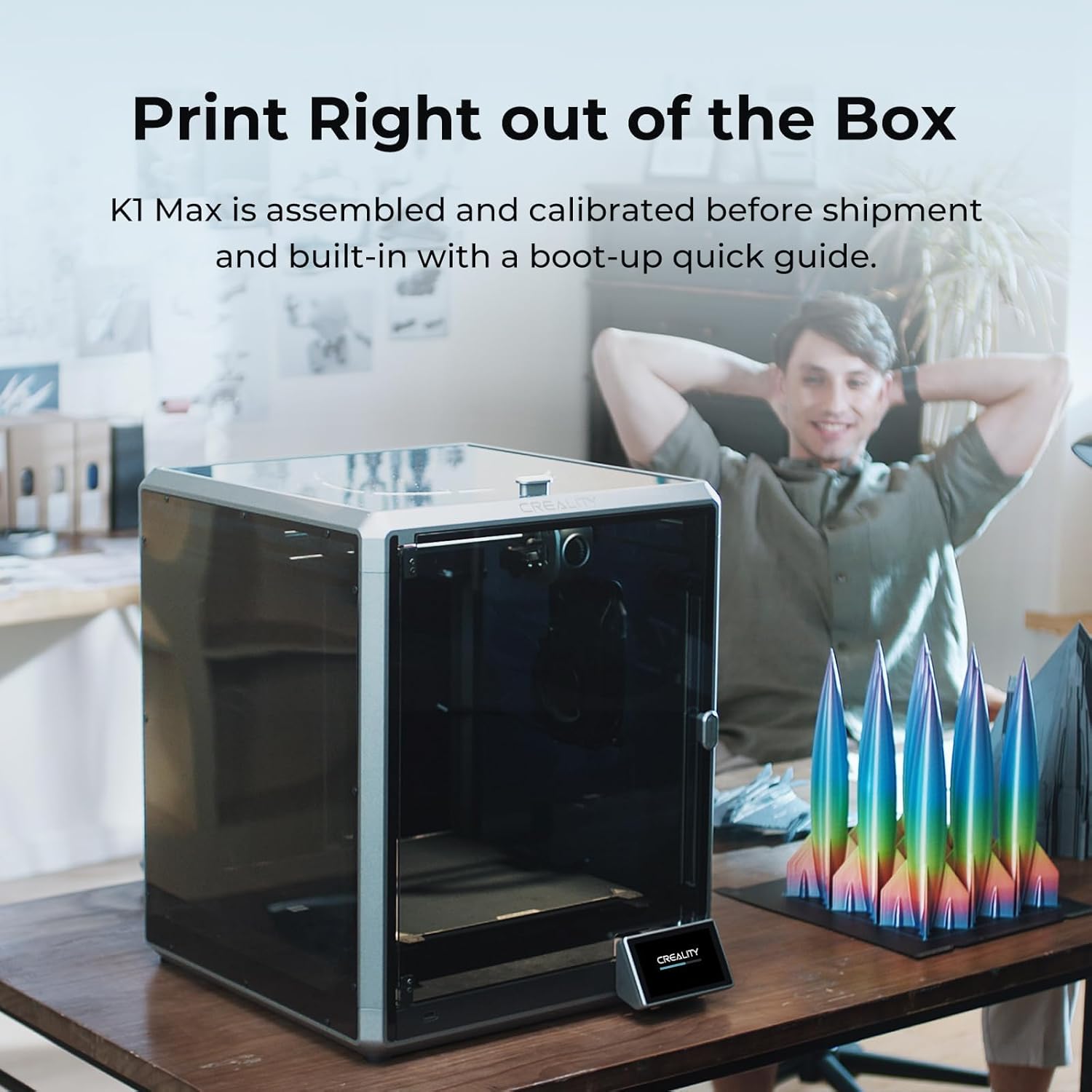 Creality K1 Max high-speed 3D printer with enclosed frame
