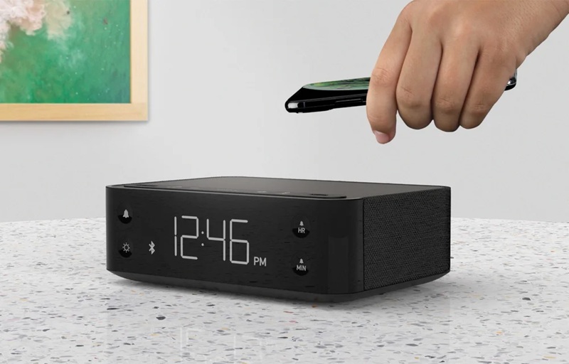 Nonstop Station A NSA3-BK hotel alarm clock with wireless charging and Bluetooth speaker