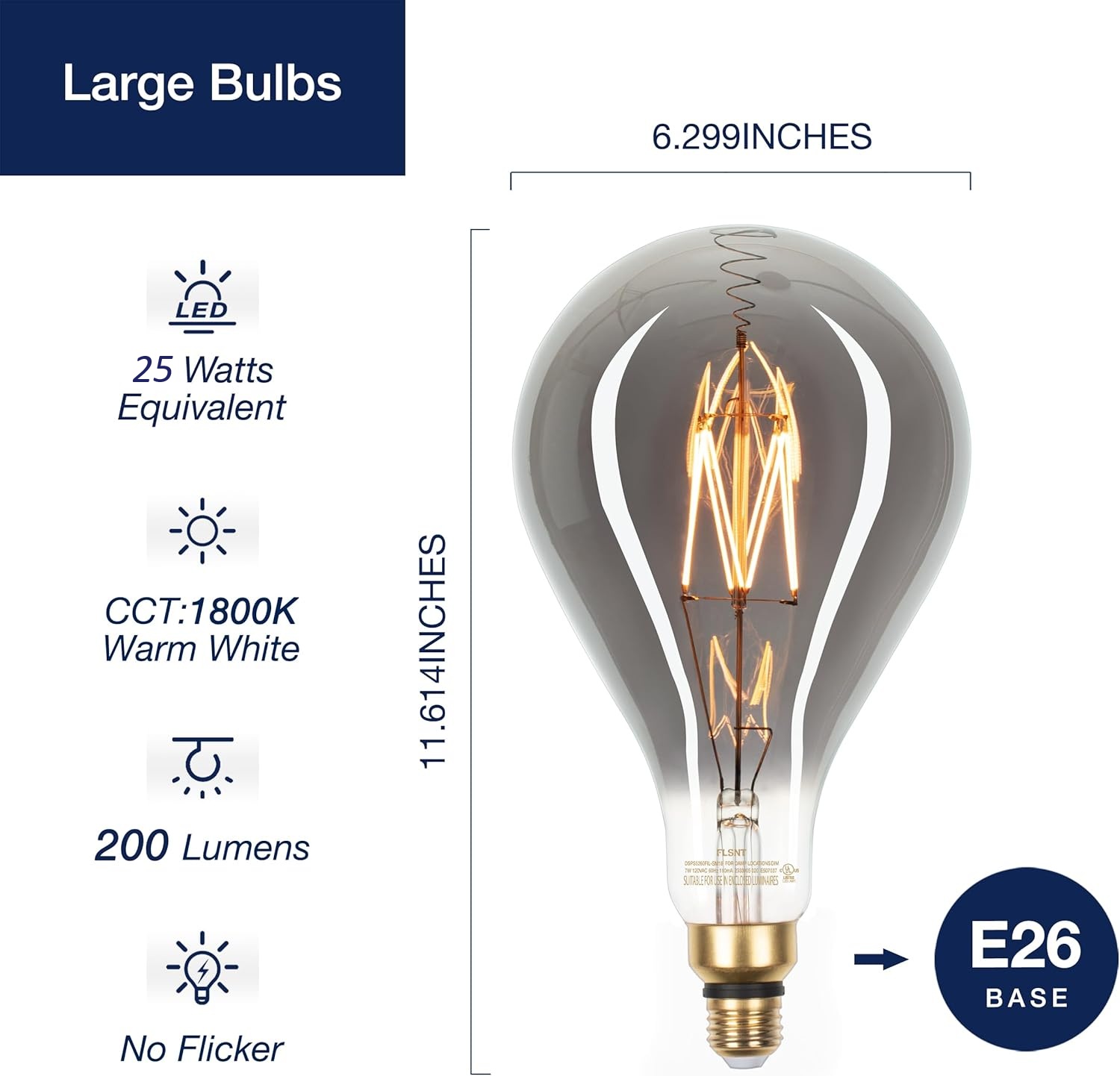 Jaspertronics Large Decorative Pendant Bulb PS160