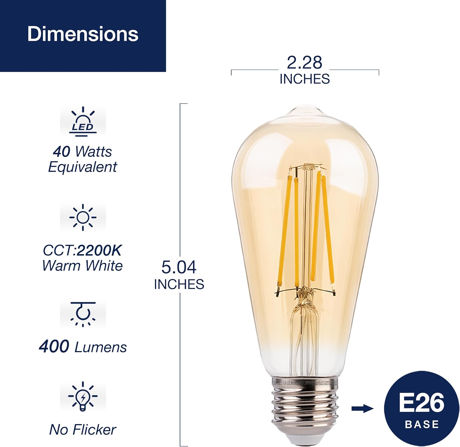 Jaspertronics ST19 LED Edison Bulbs